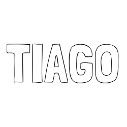 Online izdelana pobarvanka - Pobarvanka imena TIAGO