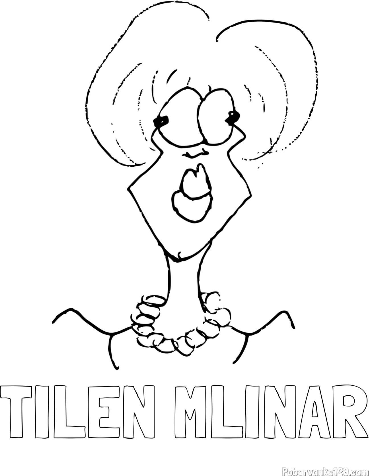 Pobarvanka imena TILEN MLINAR in pobarvanka ženske z velikimi ustnicami