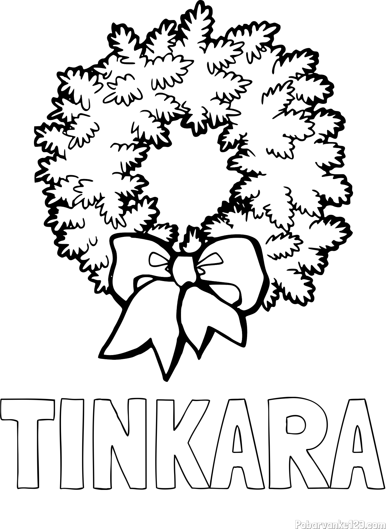Pobarvanka imena TINKARA in adventni venček