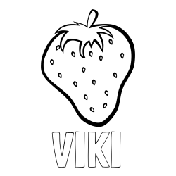 Online izdelana pobarvanka - Pobarvanka imena VIKI in pobarvanka sočne jagode