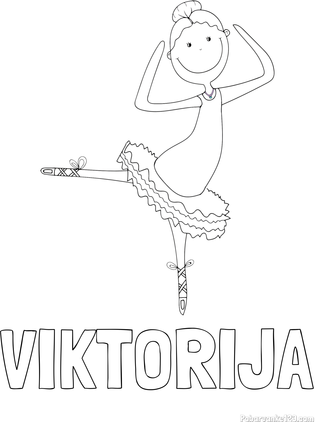Pobarvanka imena VIKTORIJA in pobarvanka balerine
