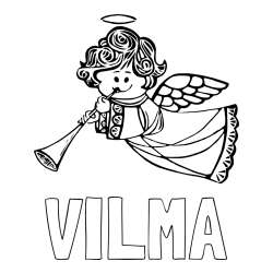 Online izdelana pobarvanka - Pobarvanka imena VILMA in pobarvanka angelčka