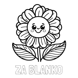 Online izdelana pobarvanka - Pobarvanka imena ZA BLANKO in pobarvanka ljubke in nasmejane rože