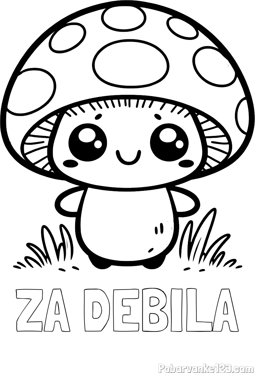 Pobarvanka imena ZA DEBILA in otroška pobarvanka gobe