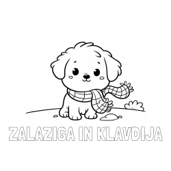 Online izdelana pobarvanka - Pobarvanka imena ZALAŽIGA IN KLAVDIJA in pobarvanka prikupnega psička