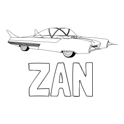 Online izdelana pobarvanka - Pobarvanka imena ŽAN in pobarvanka vesoljskega avtomobila