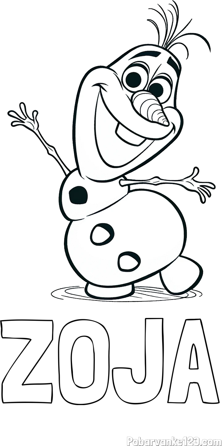 Pobarvanka imena ZOJA in pobarvanka Olaf