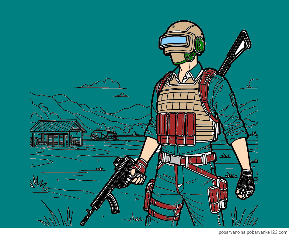 POBARVANA POBARVANKA - Otroška PUBG pobarvanka