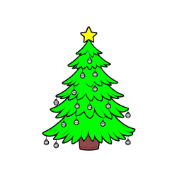Pobarvana pobarvanka - Pobarvanka božične jelke z božično zvezdico in bunkicami