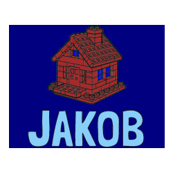 Pobarvana pobarvanka - Pobarvanka imena JAKOB in pobarvanka LEGO hiške