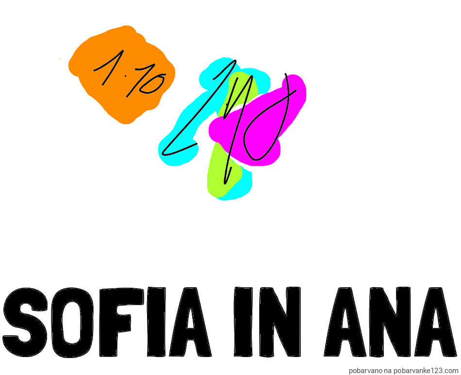 POBARVANA POBARVANKA - Pobarvanka imena SOFIA IN ANA in POŠTEVANKA 10