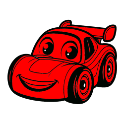 Pobarvana pobarvanka - Pobarvanka otroškega avtomobila