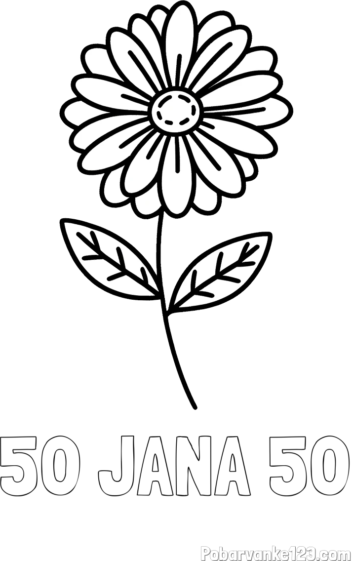 Pobarvanka imena 50 JANA 50 in pobarvanka rožice