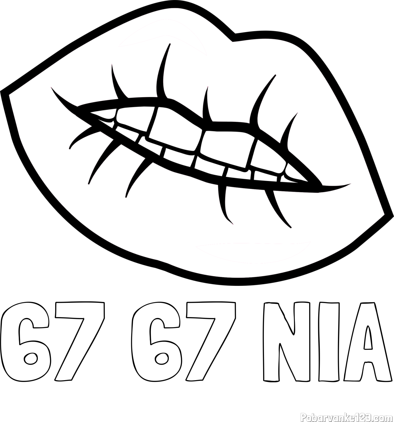 Pobarvanka imena 67 67 NIA in pobarvanka ustnic