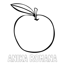Online izdelana pobarvanka - Pobarvanka imena ANIKA ROMANA in otroška pobarvanka jabolke