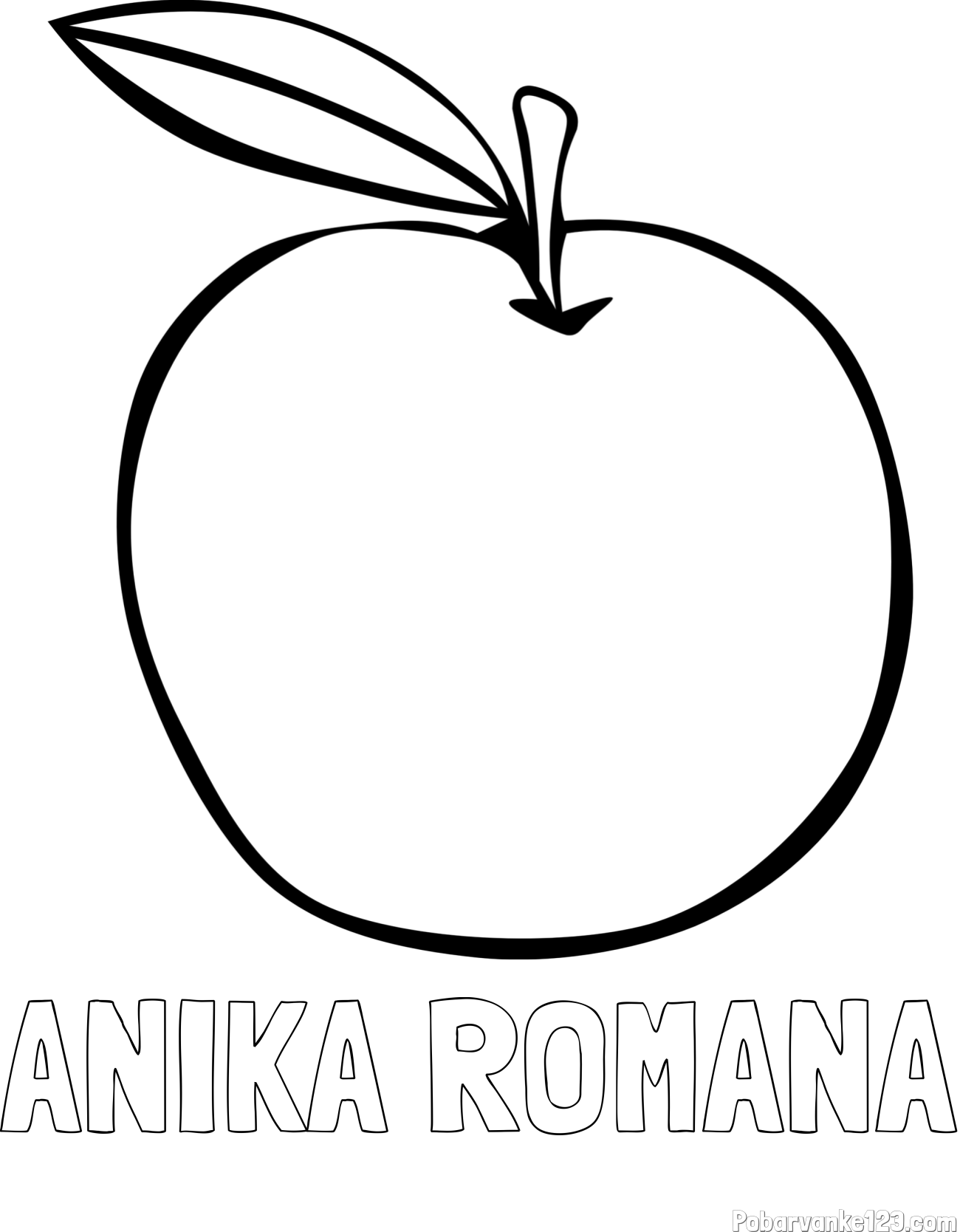 Pobarvanka imena ANIKA ROMANA in otroška pobarvanka jabolke