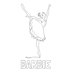 Online izdelana pobarvanka - Pobarvanka imena BARBIE in pobarvanka ljubke baletke