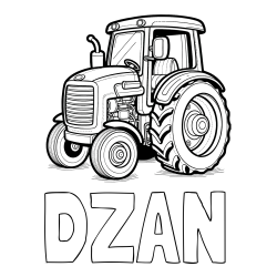 Online izdelana pobarvanka - Pobarvanka imena DŽAN in pobarvanka starega, a lepega traktorja