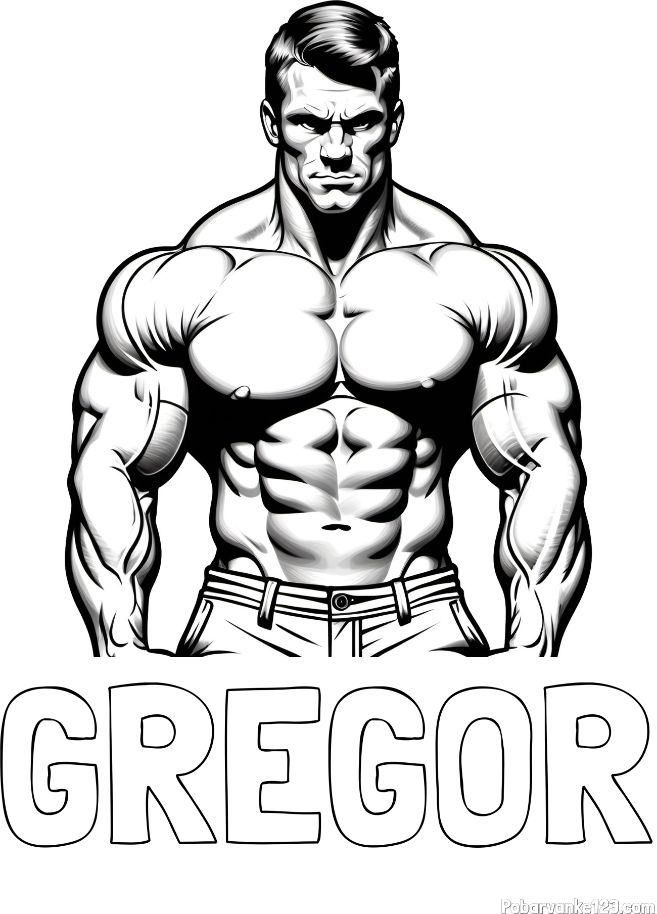 Pobarvanka imena GREGOR in pobarvanka bodybuilder-ja