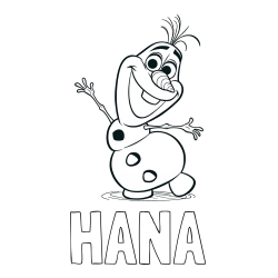 Online izdelana pobarvanka - Pobarvanka imena HANA in pobarvanka Olaf