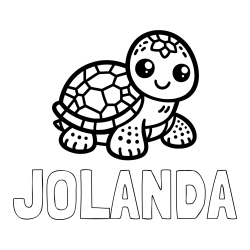 Online izdelana pobarvanka - Pobarvanka imena JOLANDA in otroška pobarvanka želve