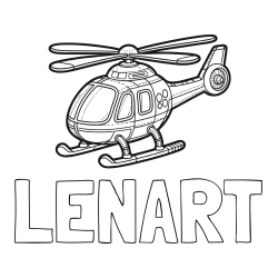 Online izdelana pobarvanka - Pobarvanka imena LENART in pobarvanka helikopterja