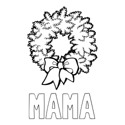 Online izdelana pobarvanka - Pobarvanka imena MAMA in adventni venček