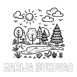Online izdelana pobarvanka - Pobarvanka imena MARIJA BUKOVAC in preprosta otroška pobarvanka narave