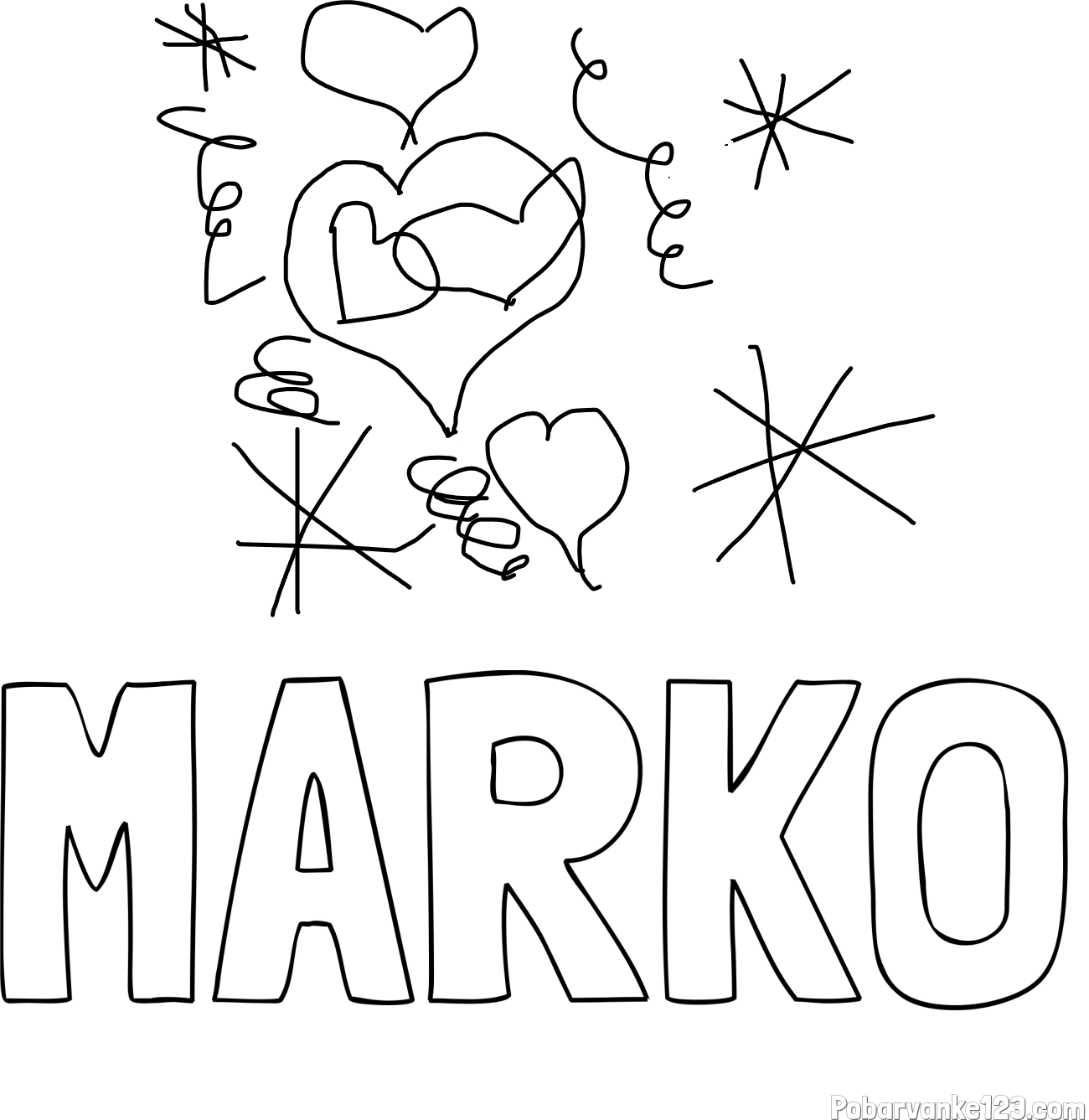 Pobarvanka imena MARKO in ababab