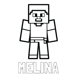 Online izdelana pobarvanka - Pobarvanka imena MELINA in pobarvanka Minecraft figurice
