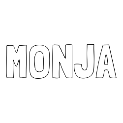Online izdelana pobarvanka - Pobarvanka imena MONJA