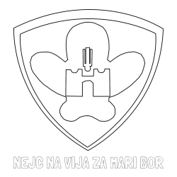 Online izdelana pobarvanka - Pobarvanka imena NEJC NA VIJA ZA MARI BOR in pobarvanka NK Maribor (grb)