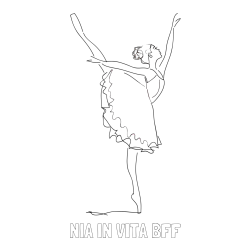 Online izdelana pobarvanka - Pobarvanka imena NIA IN VITA BFF in pobarvanka ljubke baletke