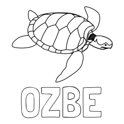 Online izdelana pobarvanka - Pobarvanka imena OŽBE in otroška pobarvanka velike želve