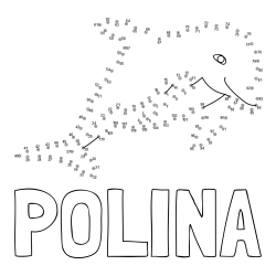 Online izdelana pobarvanka - Pobarvanka imena POLINA in pobarvanka delfina - poveži številke