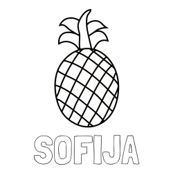 Online izdelana pobarvanka - Pobarvanka imena SOFIJA in pobarvanka ananasa