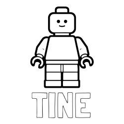 Online izdelana pobarvanka - Pobarvanka imena TINE in pobarvanka LEGO figurice fanta