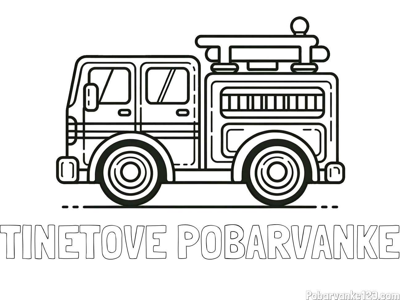 Pobarvanka imena TINETOVE POBARVANKE in lepa pobarvnak gasilskega avta
