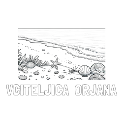 Online izdelana pobarvanka - Pobarvanka imena VČITELJICA  ORJANA in pobarvanka morja in plaže
