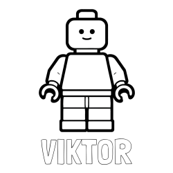 Online izdelana pobarvanka - Pobarvanka imena VIKTOR in pobarvanka LEGO figurice fanta