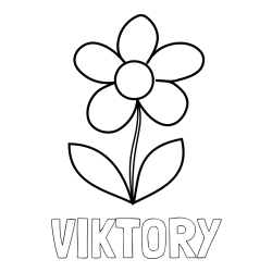 Online izdelana pobarvanka - Pobarvanka imena VIKTORY in pobarvanka lepe cvetlice