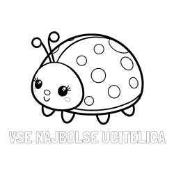 Online izdelana pobarvanka - Pobarvanka imena VSE NAJBOLŠE UČITELICA in pobarvanka ljubke pikapolonice