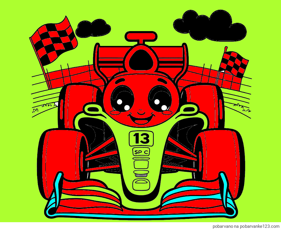 POBARVANA POBARVANKA - Otroška pobarvanka FORMULA 1