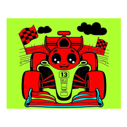 Pobarvana pobarvanka - Otroška pobarvanka FORMULA 1