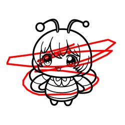 Pobarvana pobarvanka - Pobarvanka čebelice v stilu anime
