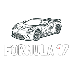 Pobarvana pobarvanka - Pobarvanka imena FORMULA 17 in Športni avtomobil