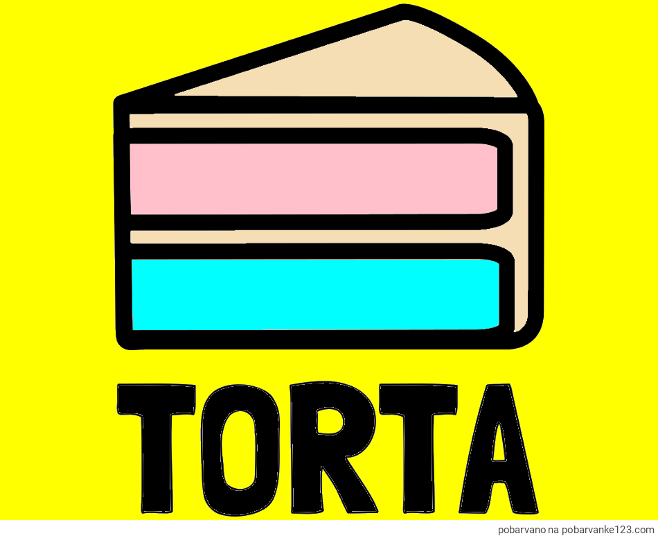 POBARVANA POBARVANKA - Pobarvanka imena TORTA in pobarvanka kosa torte