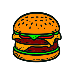 Pobarvana pobarvanka - Preprosta pobarvanka hamburgerja