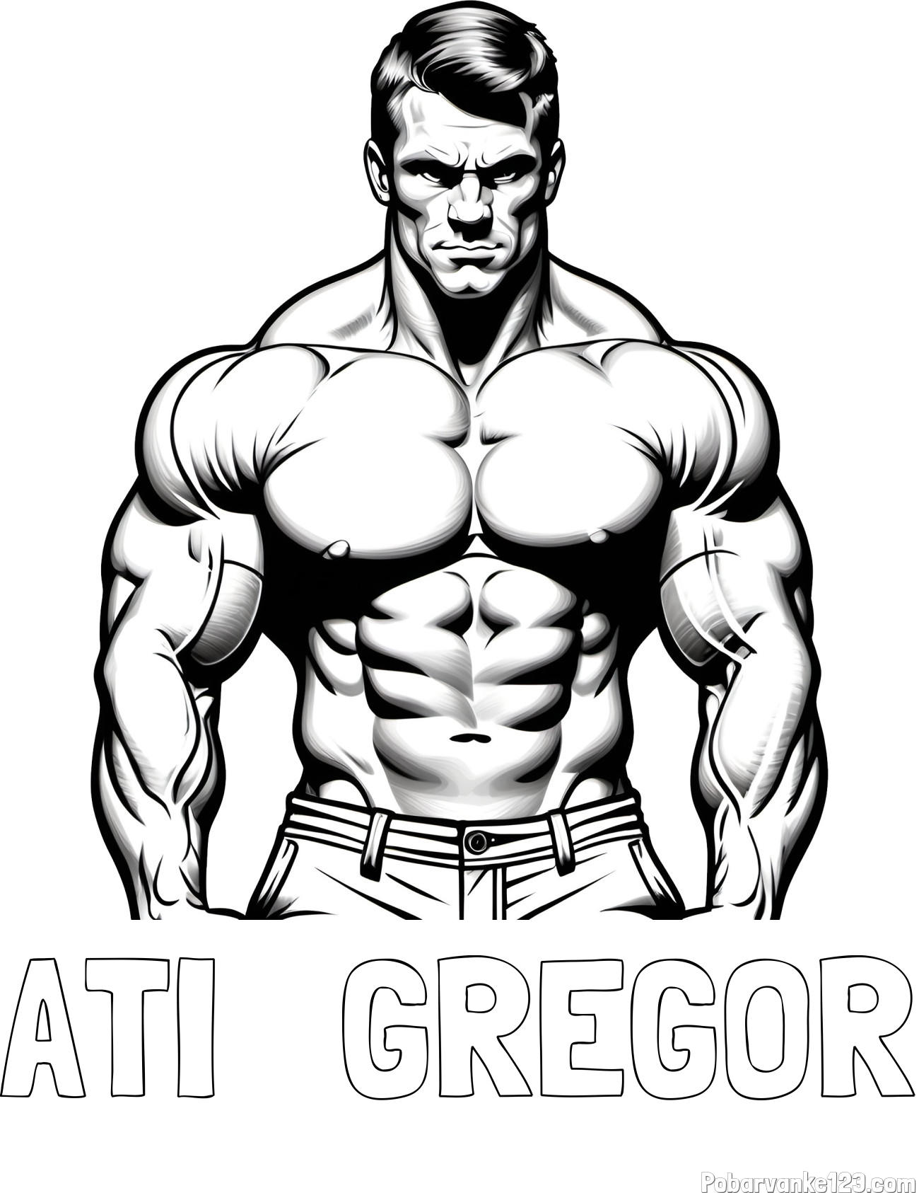 Pobarvanka imena ATI   GREGOR in pobarvanka bodybuilder-ja