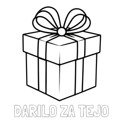 Online izdelana pobarvanka - Pobarvanka imena DARILO ZA TEJO in pobarvanka preprostega darila